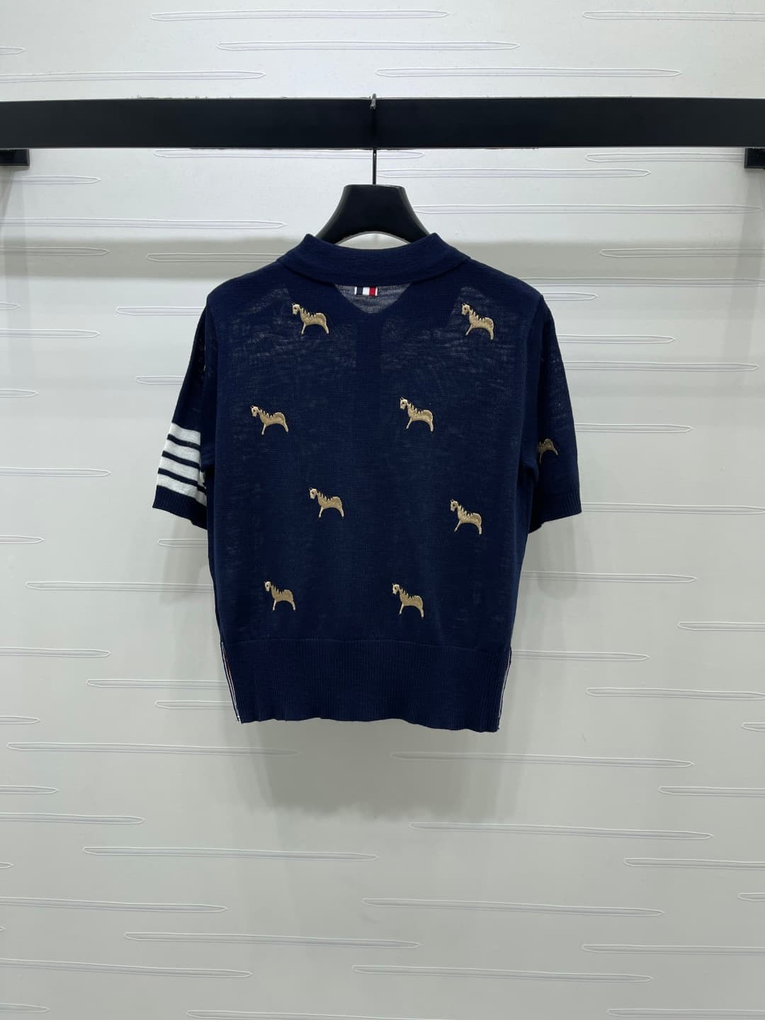 C18489 📣 New high-end collection/series featuring Thom Brown* 2026 – the latest spring collection! Vintage collared embroidered ponytail knitted short sleeves! Made using imported silk wool knitting yarn for a luxurious, soft and comfortable feel. Classic — image 8