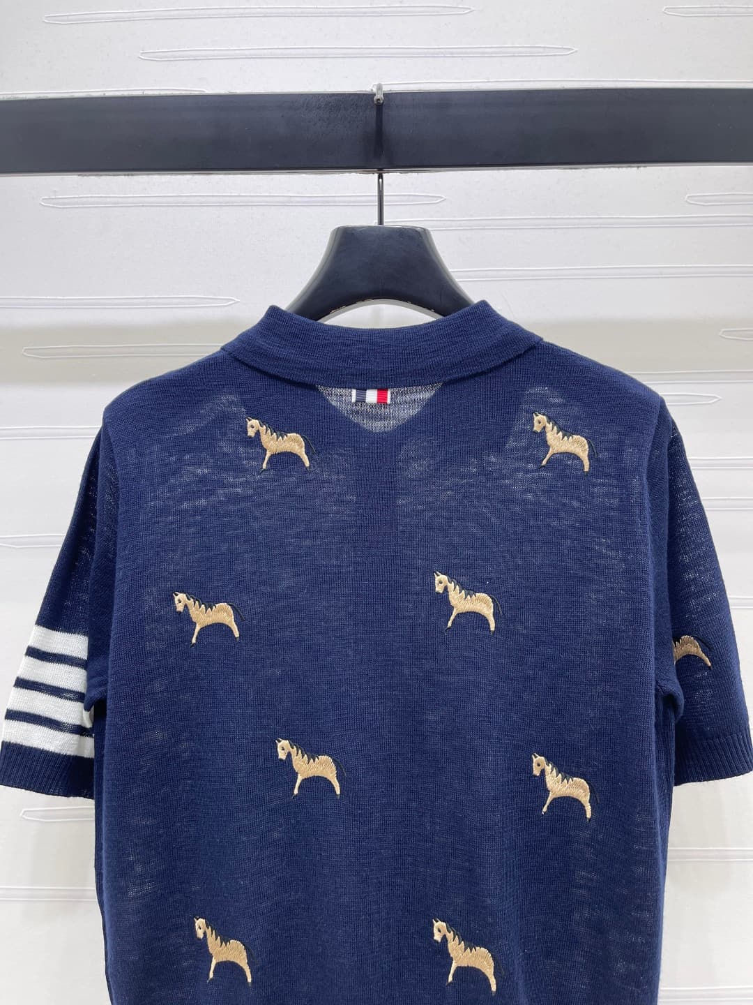 C18489 📣 New high-end collection/series featuring Thom Brown* 2026 – the latest spring collection! Vintage collared embroidered ponytail knitted short sleeves! Made using imported silk wool knitting yarn for a luxurious, soft and comfortable feel. Classic — image 7