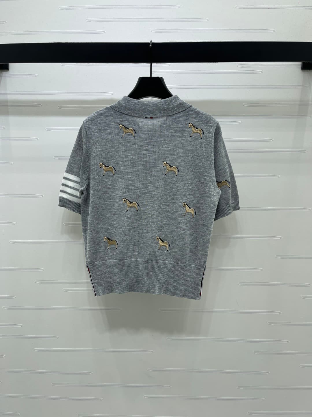 C18490 📣 New high-end collection/series with premium quality – Thom Brown* 2026: the latest spring collection! Crewneck embroidered ponytail knitted short sleeves! Made using imported silk-wool knitting yarn for a luxurious texture, softness, and comfort. — image 8