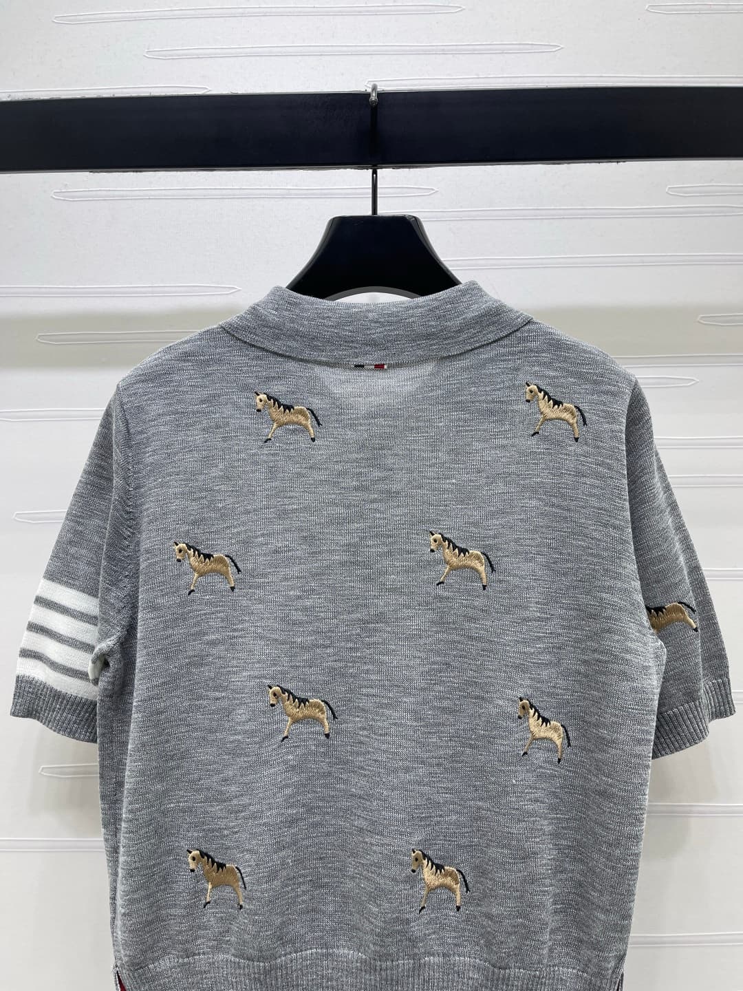 C18490 📣 New high-end collection/series with premium quality – Thom Brown* 2026: the latest spring collection! Crewneck embroidered ponytail knitted short sleeves! Made using imported silk-wool knitting yarn for a luxurious texture, softness, and comfort. — image 7
