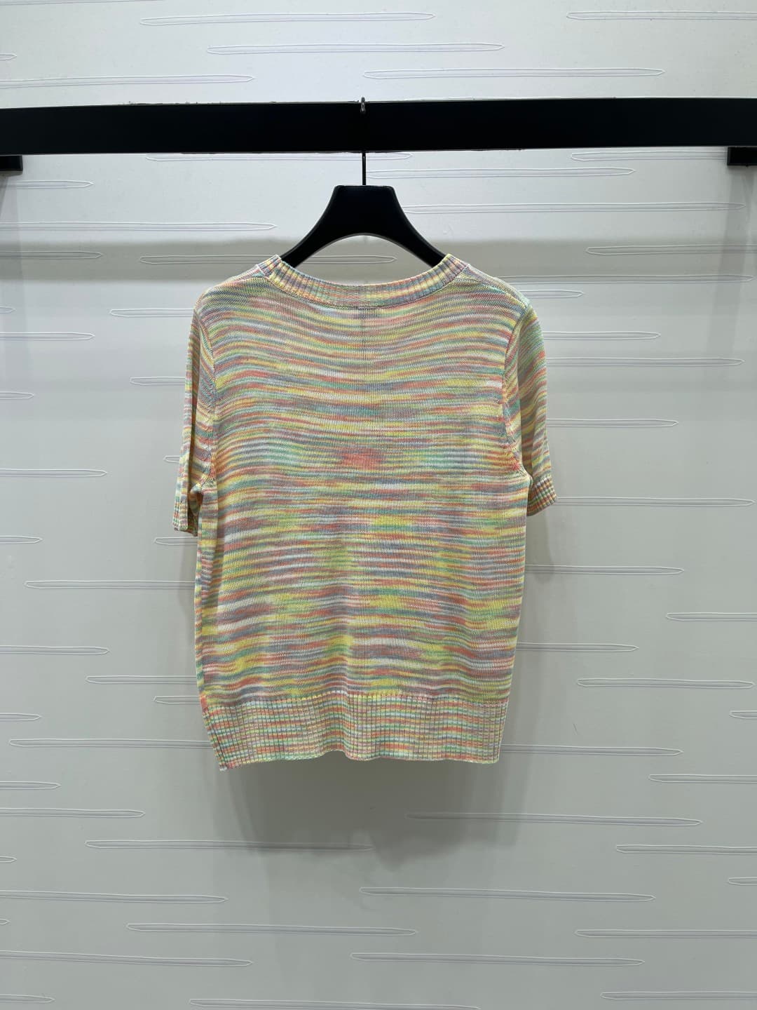 C18607 📣 New vintage/retro high-end quality Loew*2026 spring collection! Stripe knitted short sleeves! Crafted with imported yarn for consistent color and dyeing, perfect texture, softness and comfort. Round neck knitted short sleeves with alternating str — image 8