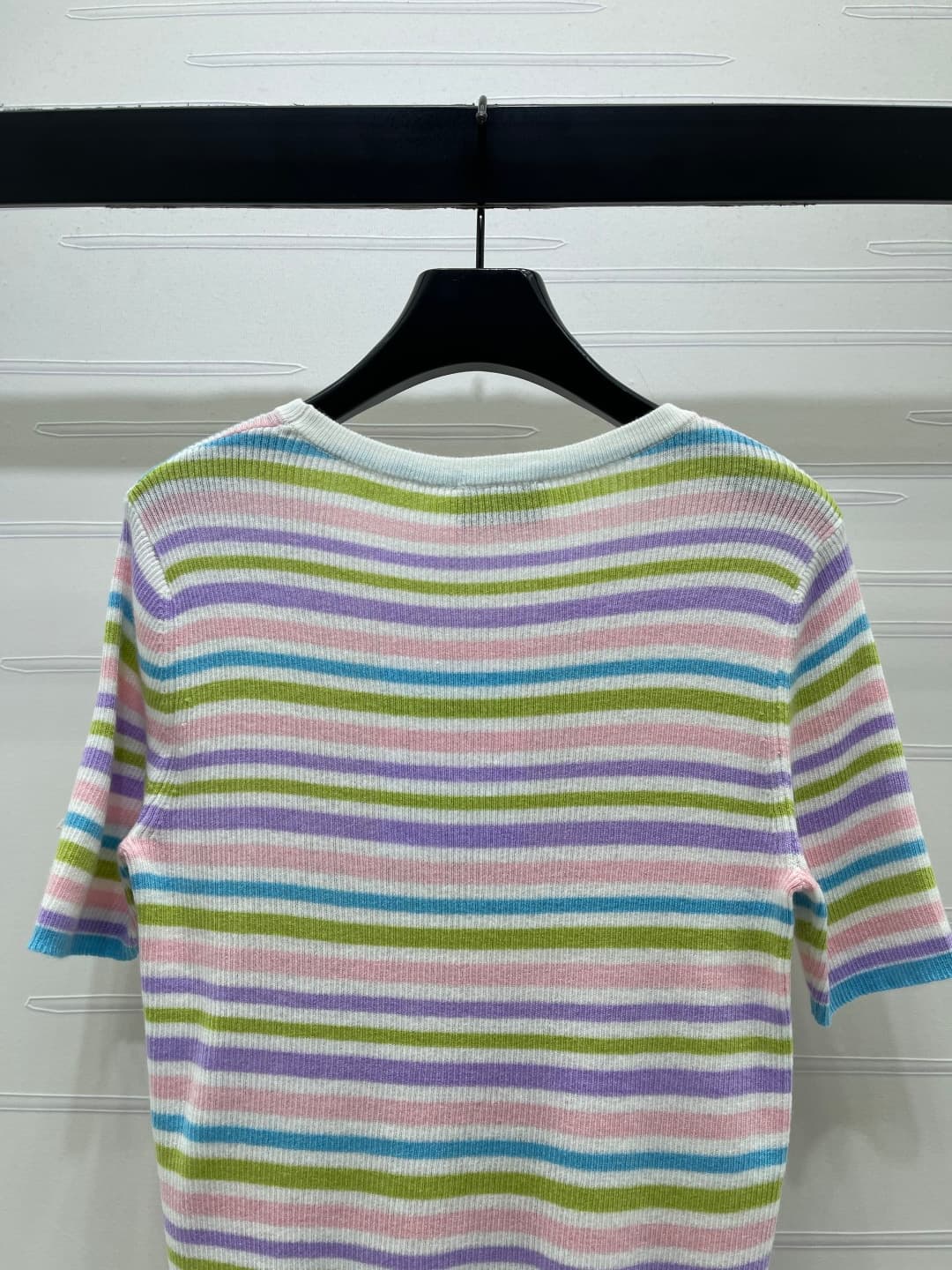 C18612 📣 New high-end quality products from CHANE* 2026 – the latest collection for spring/summer! Striped round-neck knitted short sleeves! Made from imported silk and fur knit material; soft and comfortable. Round-necked knitted design with colorful str — image 7
