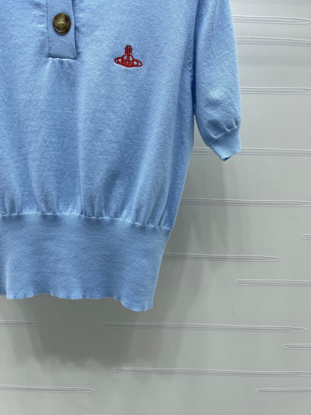 C18499 📣 New vintage/retro high-end items from VivieneWestwoo* 2026’s latest spring/summer collection! Vintage collar knitted short sleeves! Crafted with silk-felt yarn for a soft, elastic texture. Exquisite vintage collar short-sleeve fit with a half-cow — image 6