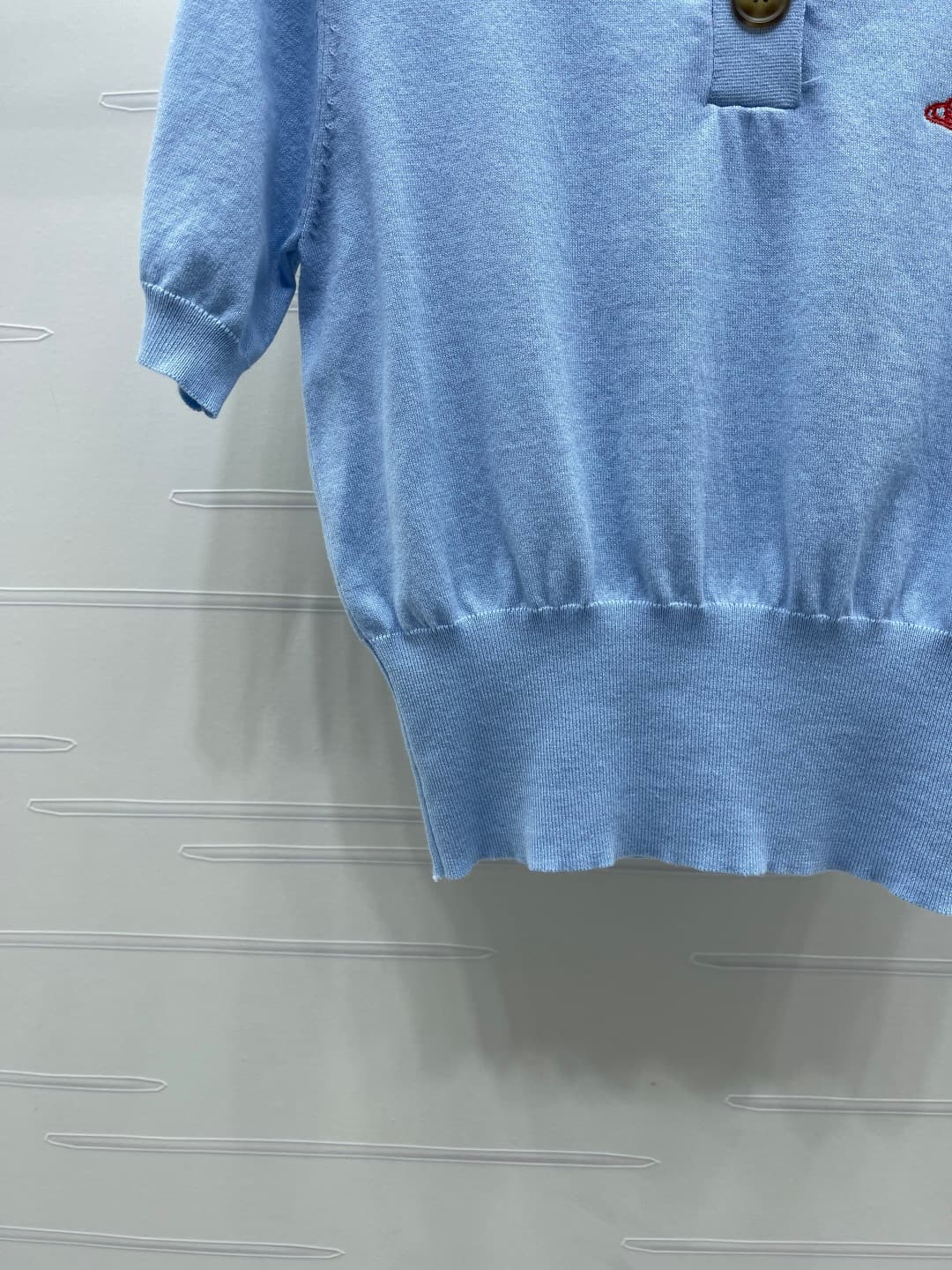 C18499 📣 New vintage/retro high-end items from VivieneWestwoo* 2026’s latest spring/summer collection! Vintage collar knitted short sleeves! Crafted with silk-felt yarn for a soft, elastic texture. Exquisite vintage collar short-sleeve fit with a half-cow — image 5