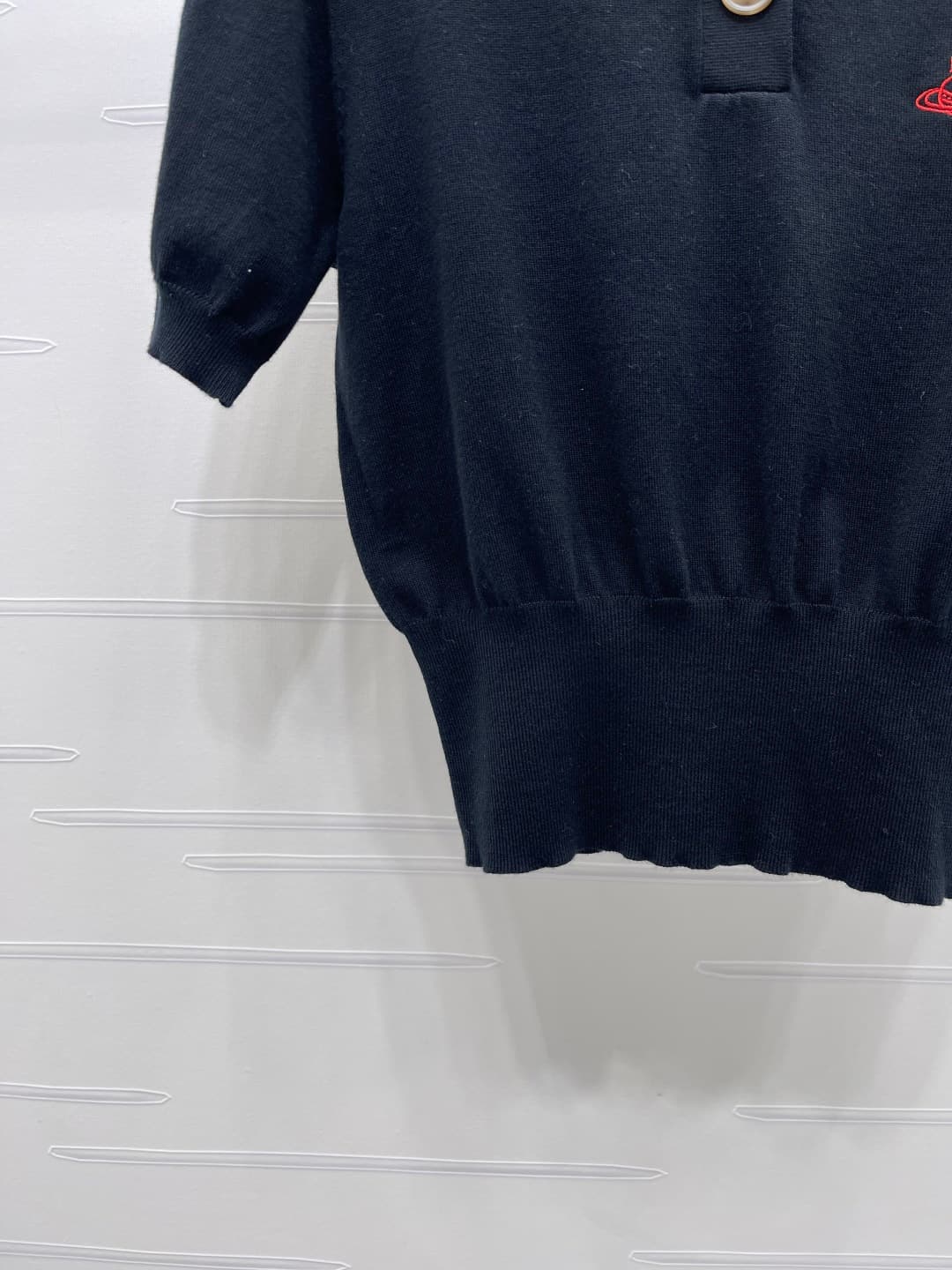 C18500 📣 New vintage/retro high-end product from VivieneWestwoo* 2026’s latest spring/summer collection! Vintage collar knitted short sleeves! Made with custom silk-fiber yarn – soft, delicate, and highly elastic. Exquisite vintage collar short-sleeve fit — image 5