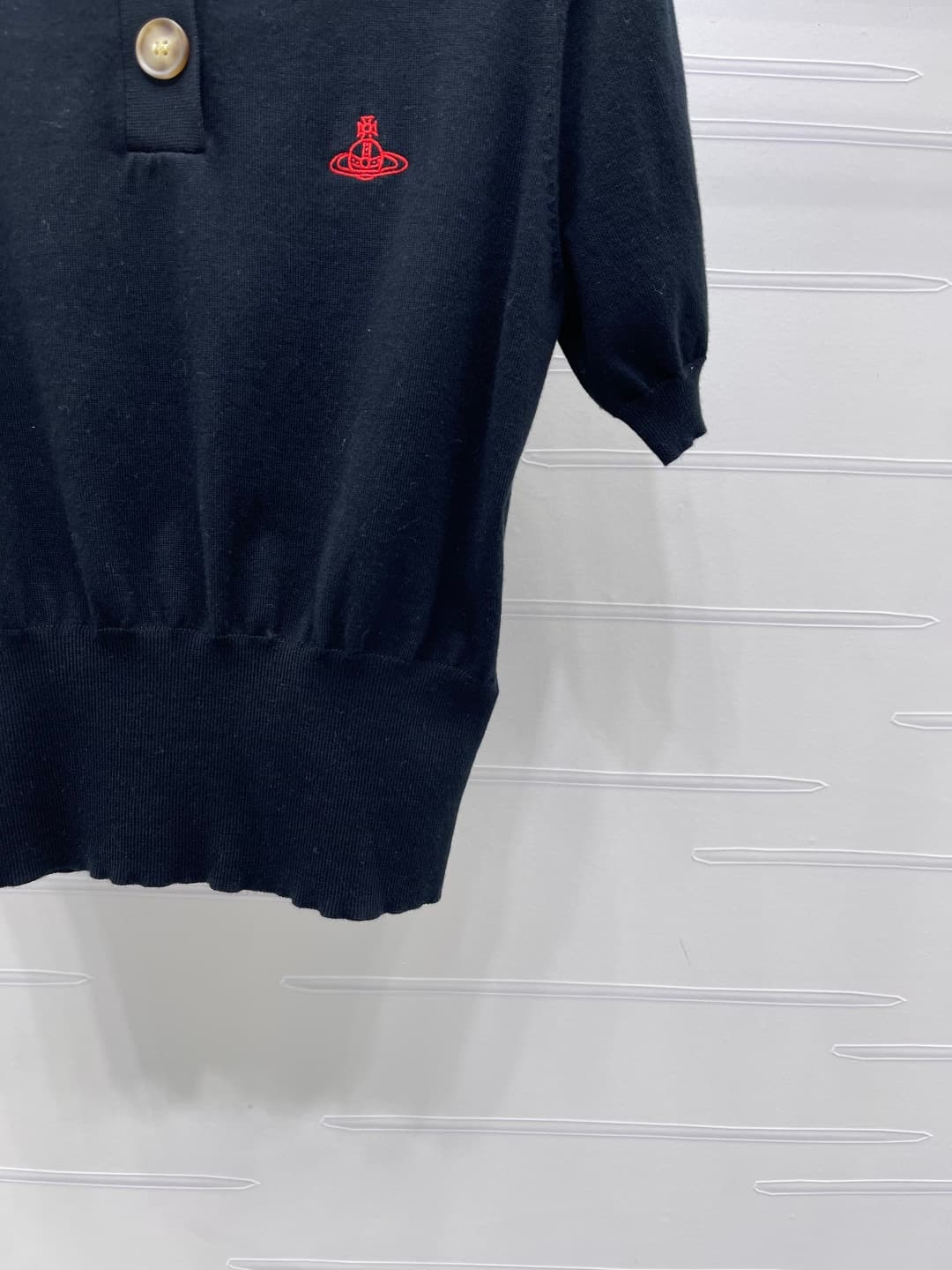 C18500 📣 New vintage/retro high-end product from VivieneWestwoo* 2026’s latest spring/summer collection! Vintage collar knitted short sleeves! Made with custom silk-fiber yarn – soft, delicate, and highly elastic. Exquisite vintage collar short-sleeve fit — image 6