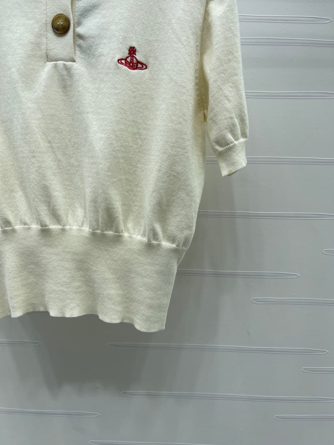 C18501 📣 New vintage/retro high-end items from VivieneWestwoo* 2026’s latest spring/summer collection! Vintage collared knitted short sleeves! Crafted with silk-fiber yarn for a soft, elastic, and delicate look. Exquisite collared short-sleeve style with  — image 6