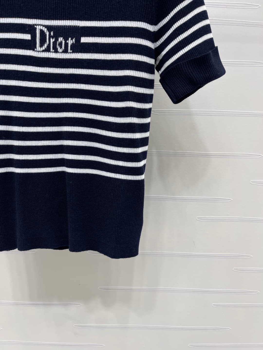 C18506 📣 New high-end collection! Dio* 2026 – the latest spring/summer series! Striped knitted short sleeves! Crafted with custom silk-wool yarn for a premium and comfortable feel. Knit-style short sleeves with lettering on the chest, highlighting the bra — image 6