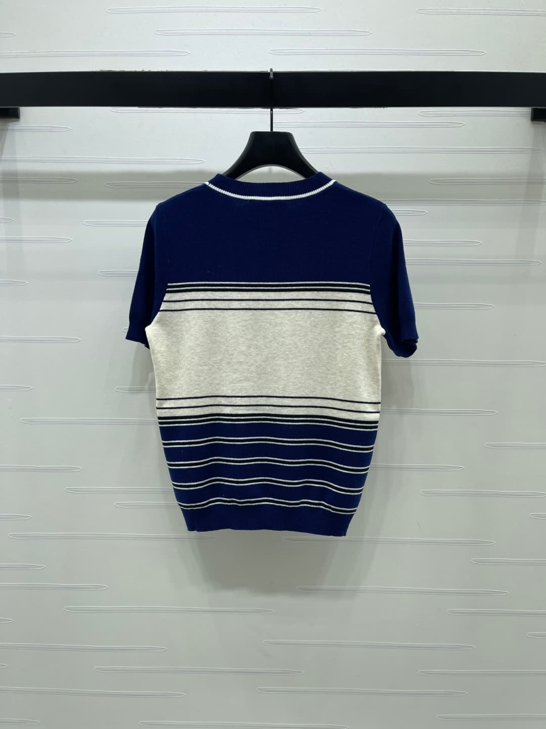 C18513 📣 New high-end collection/series from VALENTIN*2026 – the latest spring collection! Round-neck striped knitted short sleeves! Made of custom wool yarn, with a fine texture and comfort. Round-neck knitted cut, densely knitted throughout, with thread — image 8