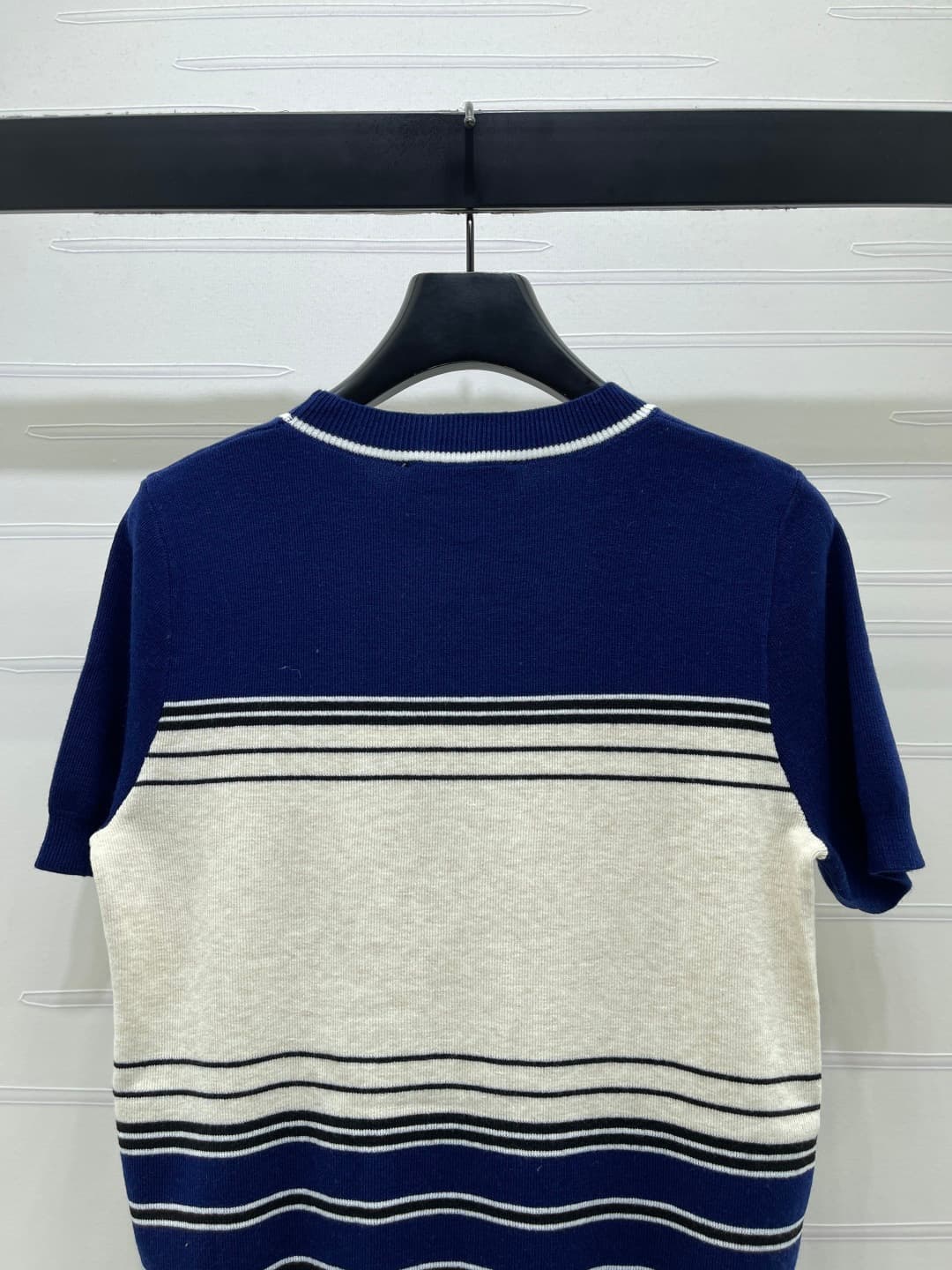 C18513 📣 New high-end collection/series from VALENTIN*2026 – the latest spring collection! Round-neck striped knitted short sleeves! Made of custom wool yarn, with a fine texture and comfort. Round-neck knitted cut, densely knitted throughout, with thread — image 7
