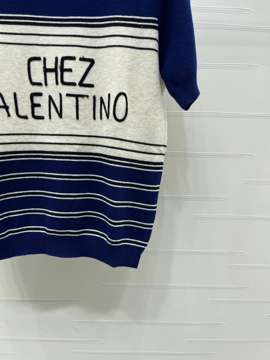C18513 📣 New high-end collection/series from VALENTIN*2026 – the latest spring collection! Round-neck striped knitted short sleeves! Made of custom wool yarn, with a fine texture and comfort. Round-neck knitted cut, densely knitted throughout, with thread — image 6