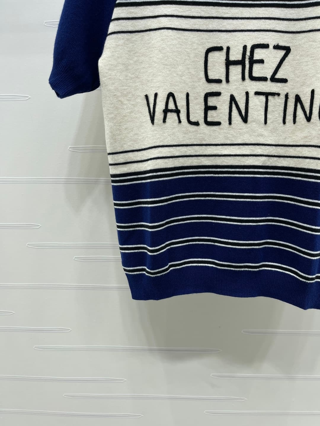 C18513 📣 New high-end collection/series from VALENTIN*2026 – the latest spring collection! Round-neck striped knitted short sleeves! Made of custom wool yarn, with a fine texture and comfort. Round-neck knitted cut, densely knitted throughout, with thread — image 5