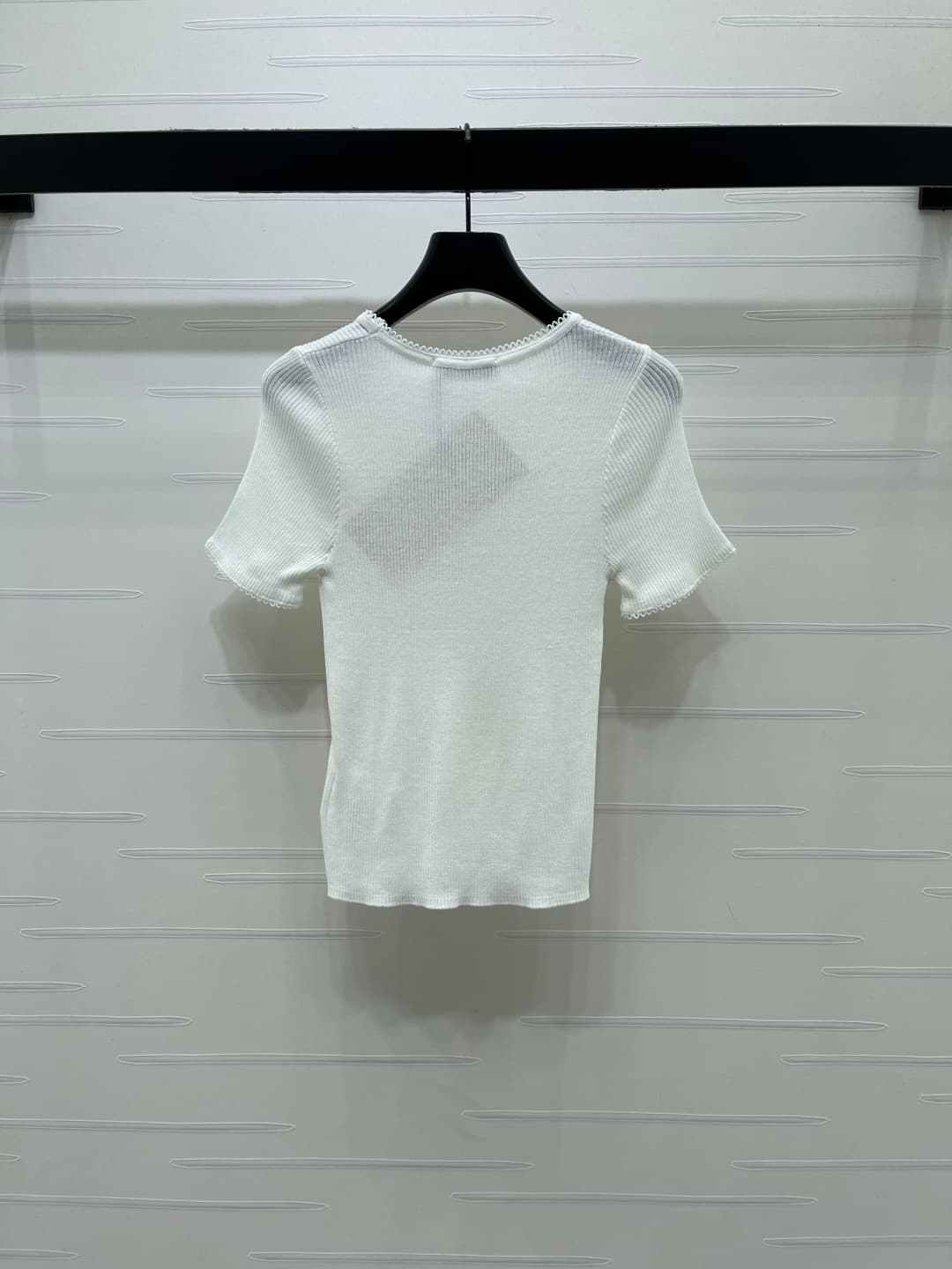 C18483 ❤️pp📣 New high-end products from the original collection! MiuMi*2026 – the latest spring/summer series! Knitted short sleeves with lace collars! Crafted using specialty silk-fiber yarn for a luxurious and comfortable feel. Round neckline with knitt — image 8