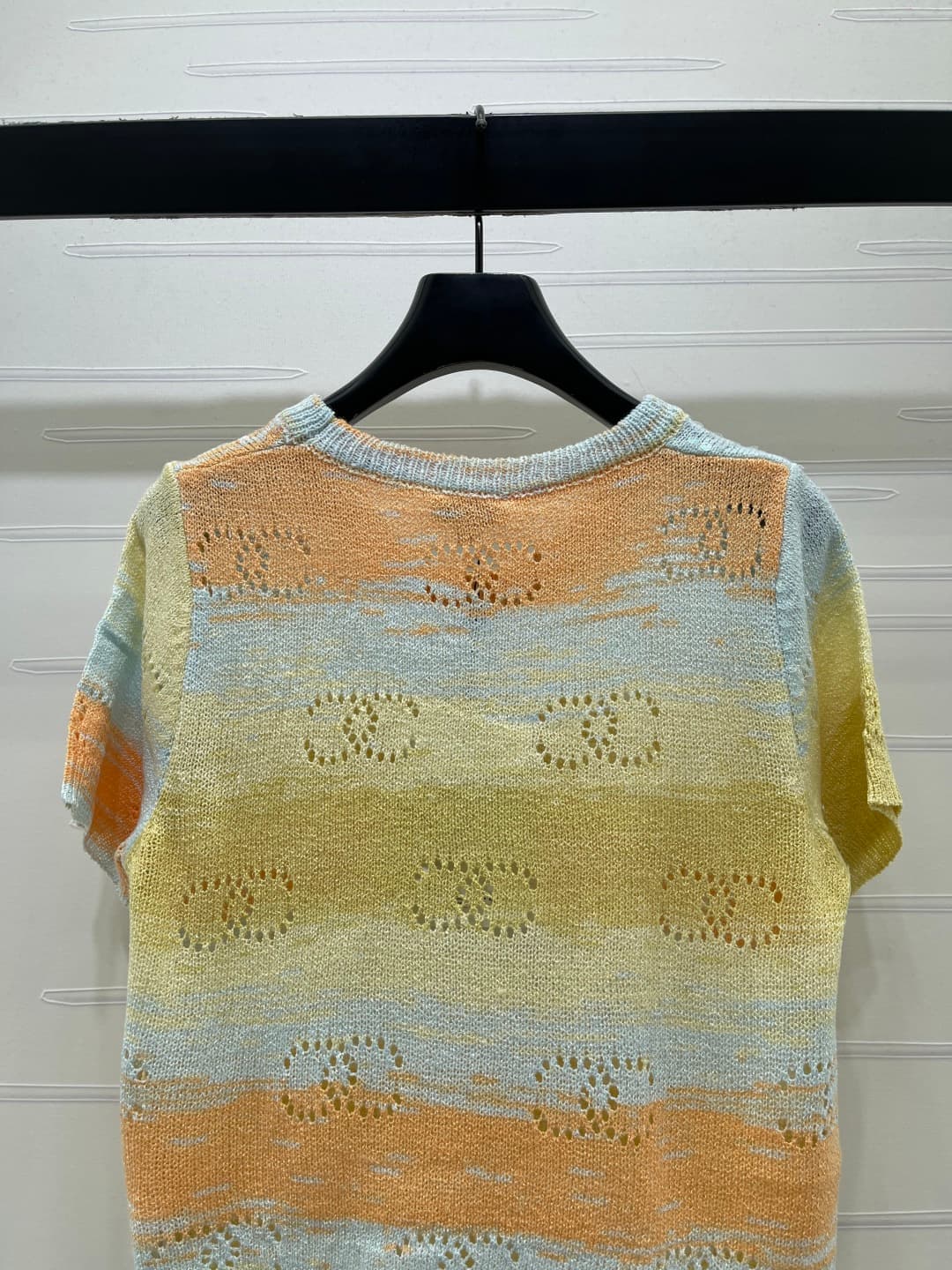 C18641 📣 New high-end collection/series – CHANE* 2026: the latest spring/summer collection! Knit short sleeves with gradient round collars! Made from custom cotton wool yarn for a premium and comfortable feel. Knit cut, with gradient stripes and sequin de — image 7