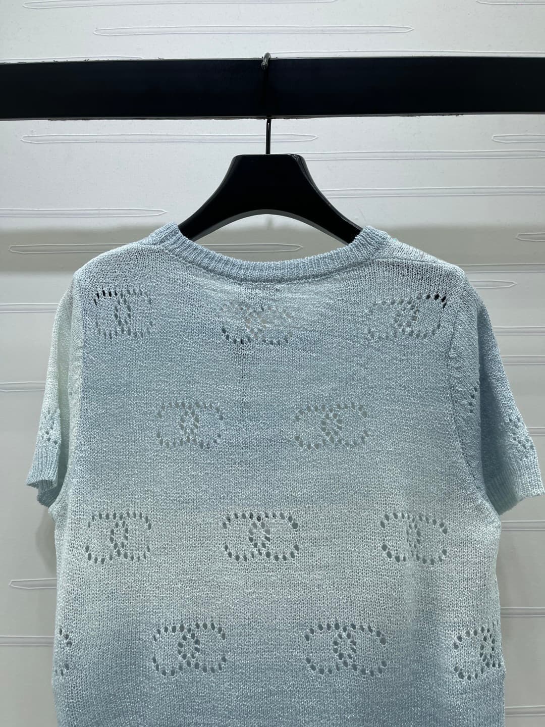 C18642 📣 New high-end collection from CHANE* 2026! Spring/summer latest series! Gradient round-neck knitted short sleeves! Made with custom cotton wool yarn for a premium and comfortable feel. Knitted short-sleeve design with gradient stripes and sequin d — image 7