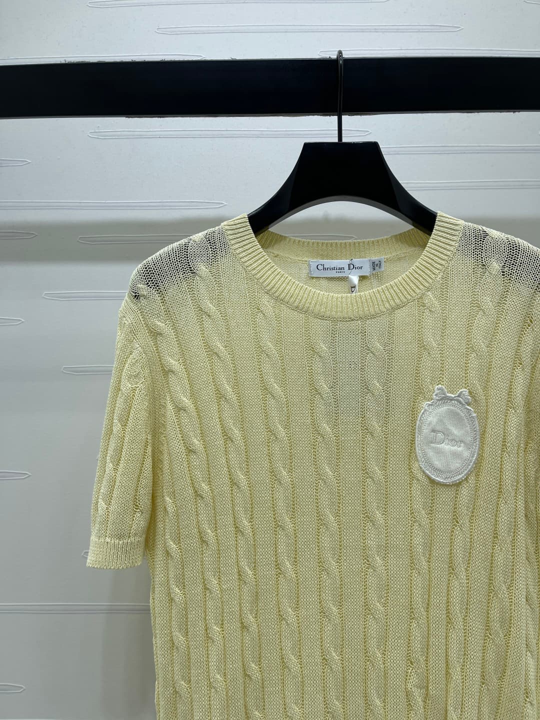 C18664 📣 New high-end collection/series with premium quality! Embroidered knitted short sleeves! Made using imported yarn for excellent comfort. The knitted short-sleeve top features a unique crochet texture that gives it a relaxed and delicate look. Embr — image 3