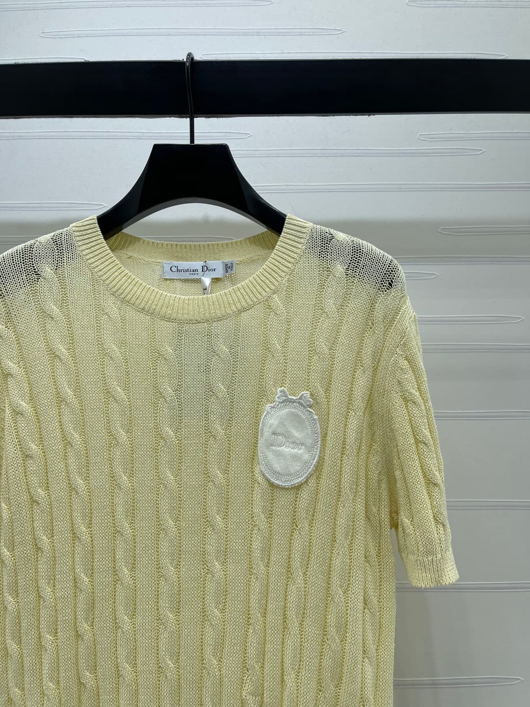 C18664 📣 New high-end collection/series with premium quality! Embroidered knitted short sleeves! Made using imported yarn for excellent comfort. The knitted short-sleeve top features a unique crochet texture that gives it a relaxed and delicate look. Embr — image 2