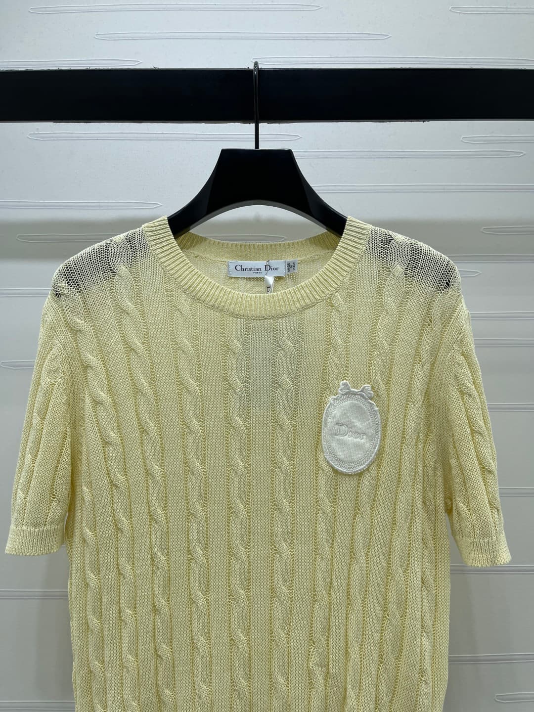 C18664 📣 New high-end collection/series with premium quality! Embroidered knitted short sleeves! Made using imported yarn for excellent comfort. The knitted short-sleeve top features a unique crochet texture that gives it a relaxed and delicate look. Embr — image 4