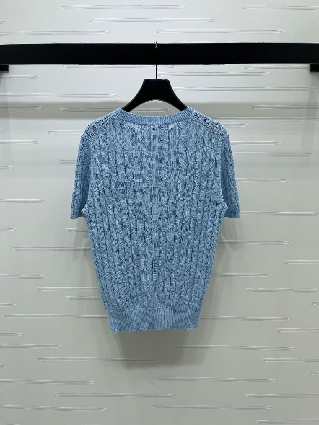 C18665 📣 New high-end collection/series with premium quality! embroidered knitted short sleeves! Made from imported yarn, offering comfort and a stylish look. The knitted short-sleeve top features a delicate knit pattern that gives a relaxed and gentle fe — image 8