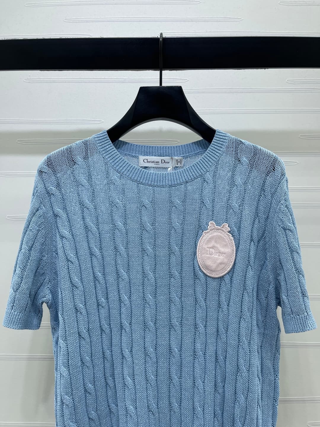 C18665 📣 New high-end collection/series with premium quality! embroidered knitted short sleeves! Made from imported yarn, offering comfort and a stylish look. The knitted short-sleeve top features a delicate knit pattern that gives a relaxed and gentle fe — image 4