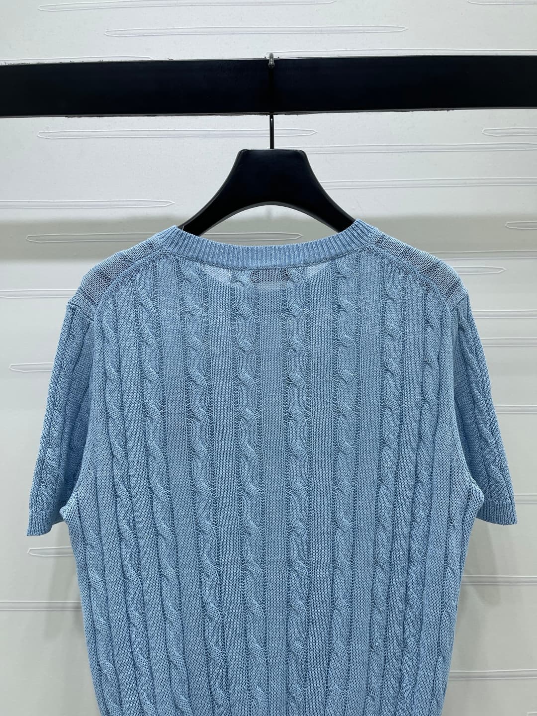 C18665 📣 New high-end collection/series with premium quality! embroidered knitted short sleeves! Made from imported yarn, offering comfort and a stylish look. The knitted short-sleeve top features a delicate knit pattern that gives a relaxed and gentle fe — image 7