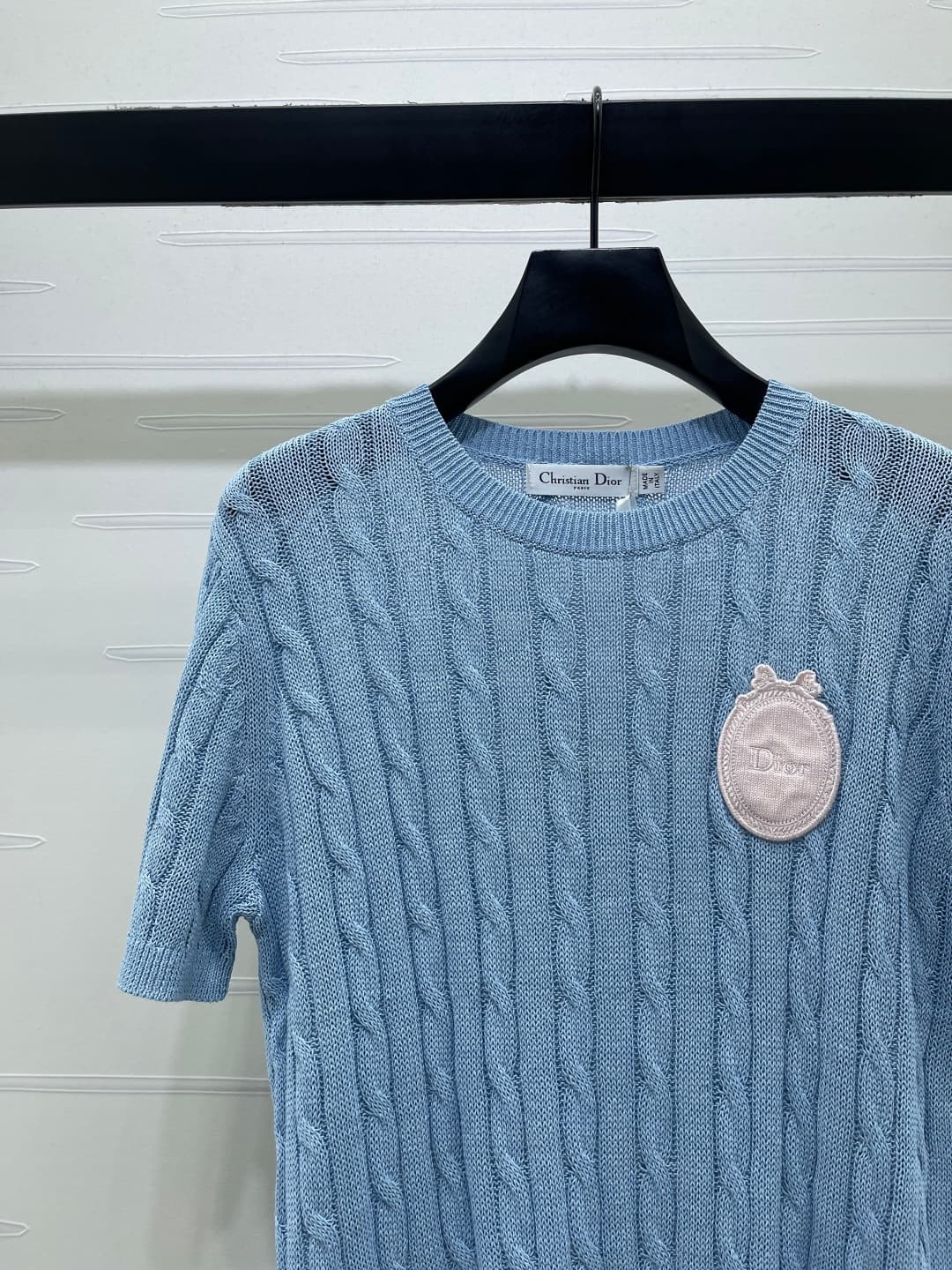 C18665 📣 New high-end collection/series with premium quality! embroidered knitted short sleeves! Made from imported yarn, offering comfort and a stylish look. The knitted short-sleeve top features a delicate knit pattern that gives a relaxed and gentle fe — image 3