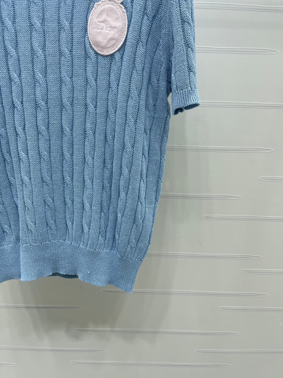 C18665 📣 New high-end collection/series with premium quality! embroidered knitted short sleeves! Made from imported yarn, offering comfort and a stylish look. The knitted short-sleeve top features a delicate knit pattern that gives a relaxed and gentle fe — image 6