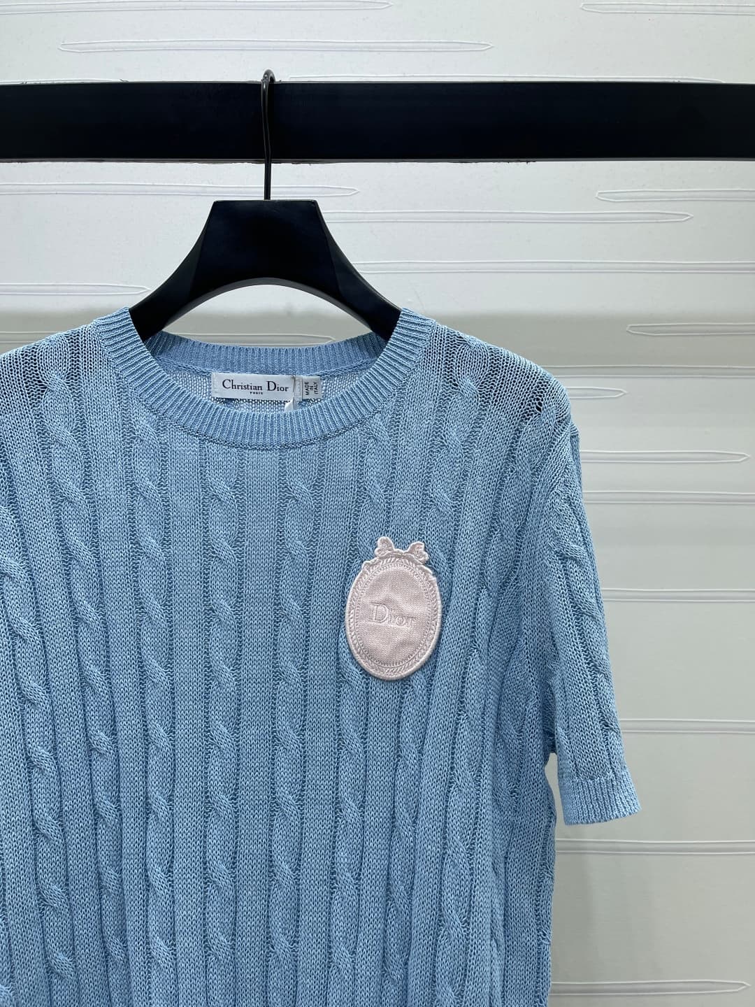 C18665 📣 New high-end collection/series with premium quality! embroidered knitted short sleeves! Made from imported yarn, offering comfort and a stylish look. The knitted short-sleeve top features a delicate knit pattern that gives a relaxed and gentle fe — image 2