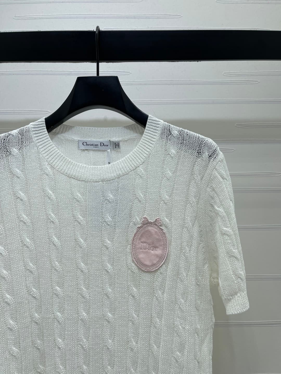C18667 📣 New high-end collection/series with premium quality! Embroidered knitted short sleeves! Made from imported yarn, offering comfort and a stylish, soft texture. The knitted short-sleeve top features a unique knit pattern that gives a relaxed, elega — image 3
