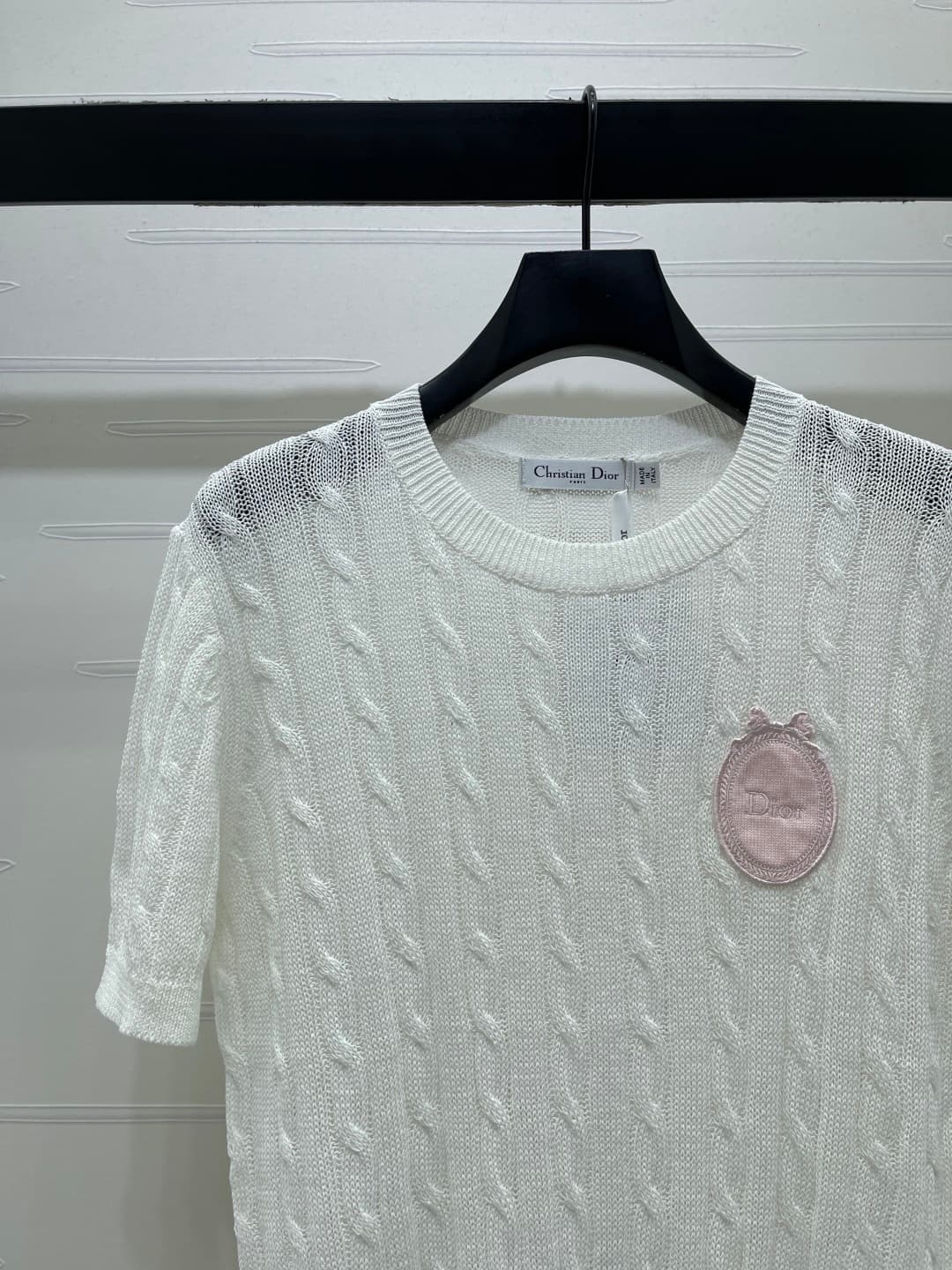 C18667 📣 New high-end collection/series with premium quality! Embroidered knitted short sleeves! Made from imported yarn, offering comfort and a stylish, soft texture. The knitted short-sleeve top features a unique knit pattern that gives a relaxed, elega — image 4