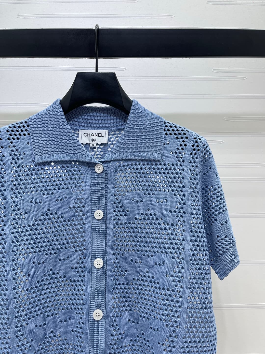 C18671 📣 New high-end collection/series – CHANE* 2026: The latest spring collection! Short sleeves with open collars and hook patterns! Made from custom cotton-wool yarn for a premium feel, comfort, and softness. Open-collar knitted design, overall open-h — image 2