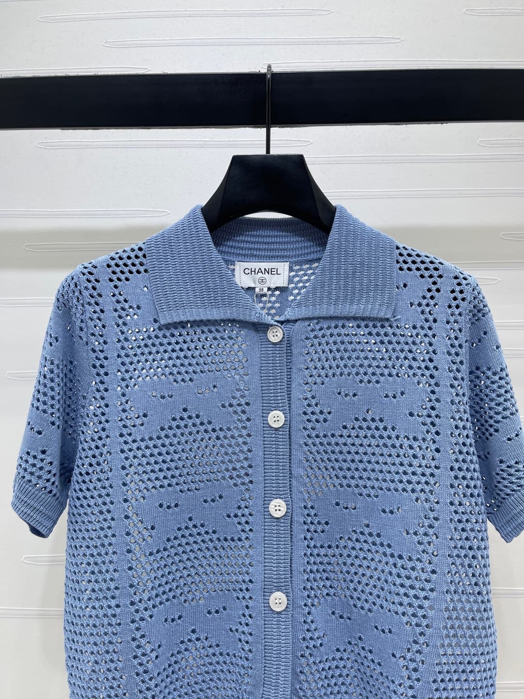 C18671 📣 New high-end collection/series – CHANE* 2026: The latest spring collection! Short sleeves with open collars and hook patterns! Made from custom cotton-wool yarn for a premium feel, comfort, and softness. Open-collar knitted design, overall open-h — image 4