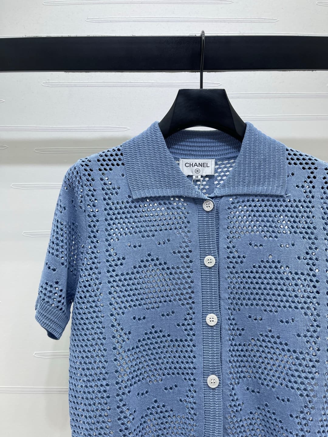 C18671 📣 New high-end collection/series – CHANE* 2026: The latest spring collection! Short sleeves with open collars and hook patterns! Made from custom cotton-wool yarn for a premium feel, comfort, and softness. Open-collar knitted design, overall open-h — image 3