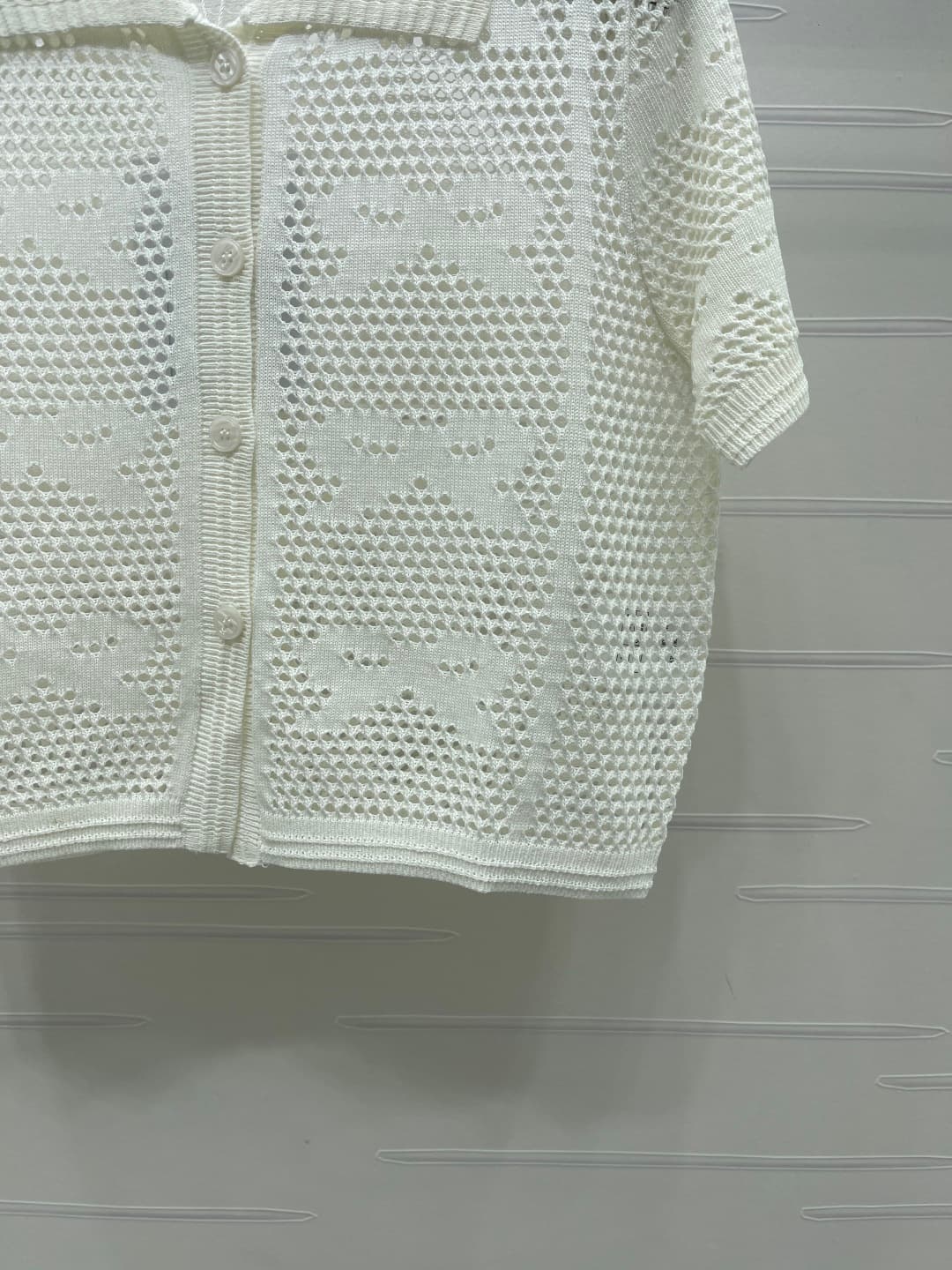 C18673 📣 New high-end collection/series – CHANE* 2026: the latest spring collection! Short sleeves with open collars and embroidered details! Made from custom cotton wool yarn for a premium feel, comfort, and softness. The open-collar knit short sleeve de — image 6