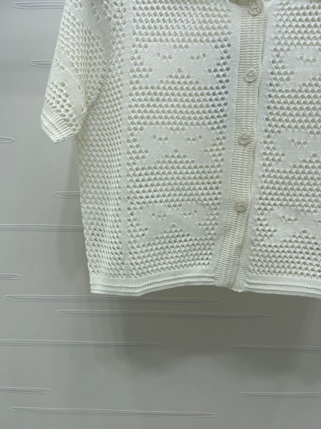 C18673 📣 New high-end collection/series – CHANE* 2026: the latest spring collection! Short sleeves with open collars and embroidered details! Made from custom cotton wool yarn for a premium feel, comfort, and softness. The open-collar knit short sleeve de — image 5