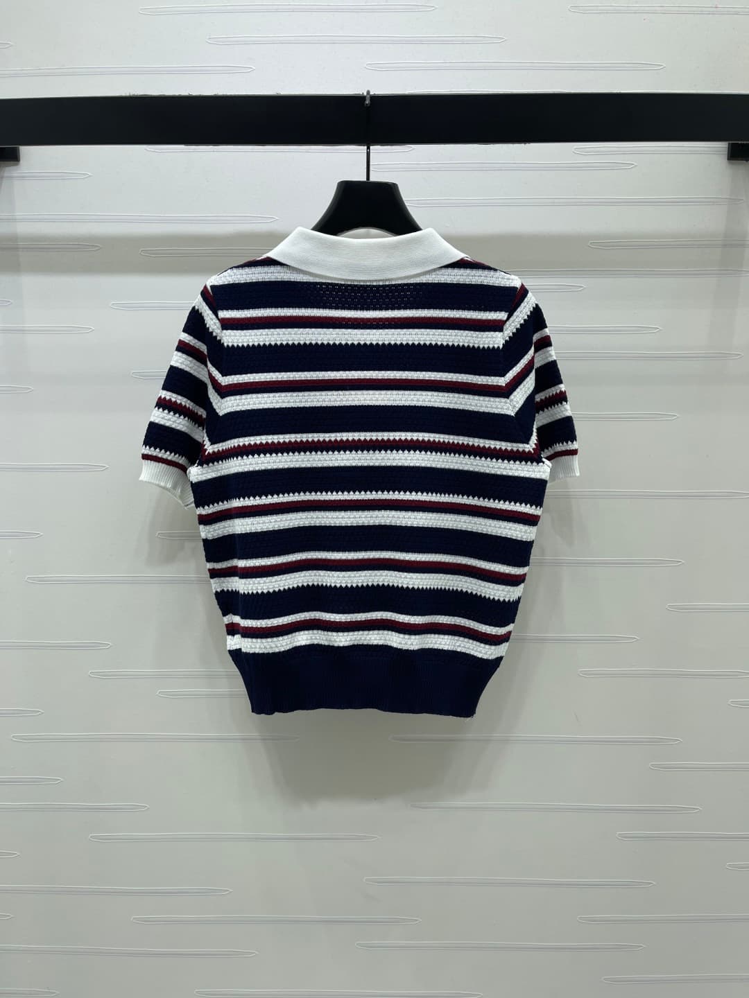 C18636 📣 New high-end collection/series – the latest spring collection by MiuMi*2026! Striped V-neck knitted short sleeves! Made from imported knitting yarn, offering a premium feel, comfort, and softness. The V-neck design with easy access for wearing an — image 8