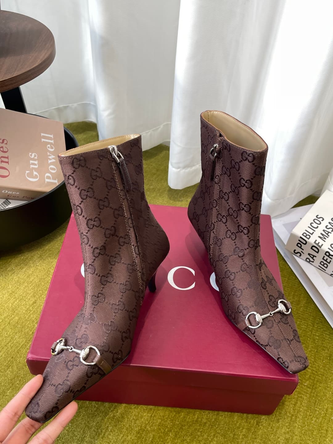 D6858 GUCCI Gucci 26ss New Model Bombshell Series Buckle High Heel Short Boots — image 3