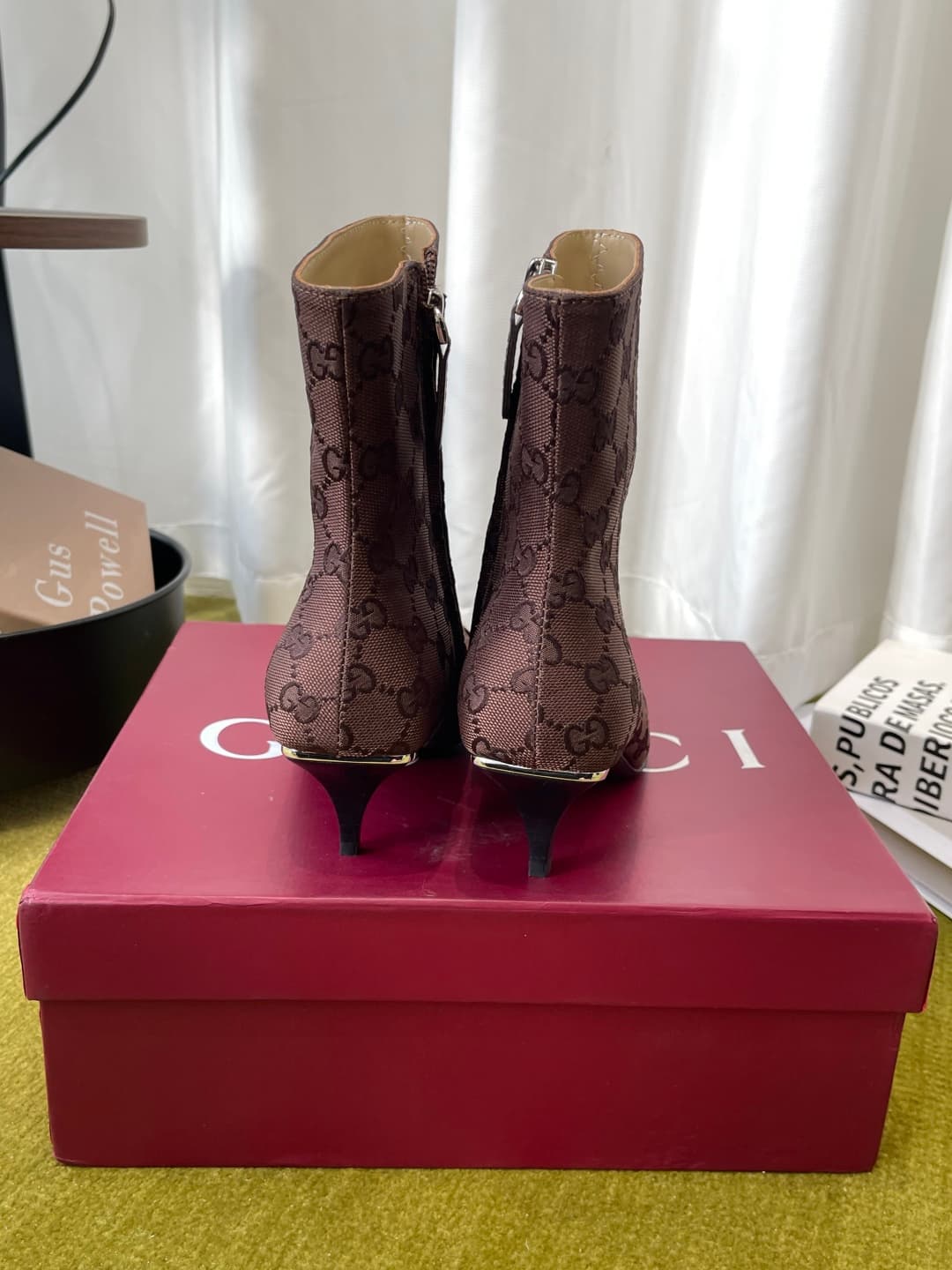 D6858 GUCCI Gucci 26ss New Model Bombshell Series Buckle High Heel Short Boots — image 8