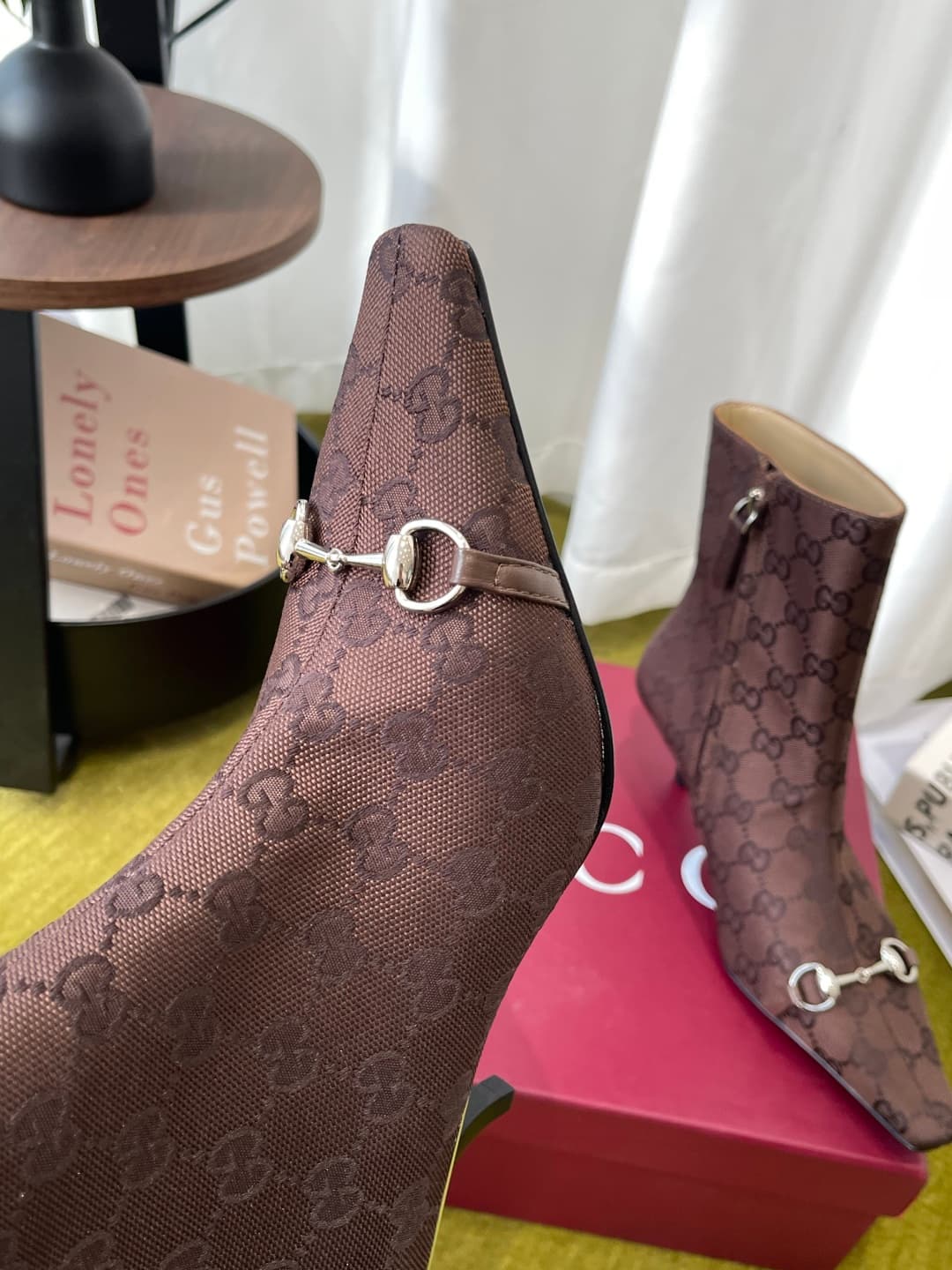 D6858 GUCCI Gucci 26ss New Model Bombshell Series Buckle High Heel Short Boots — image 6