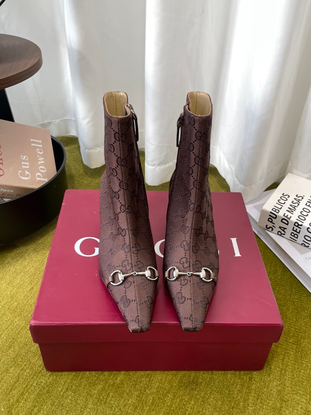 D6858 GUCCI Gucci 26ss New Model Bombshell Series Buckle High Heel Short Boots — image 1