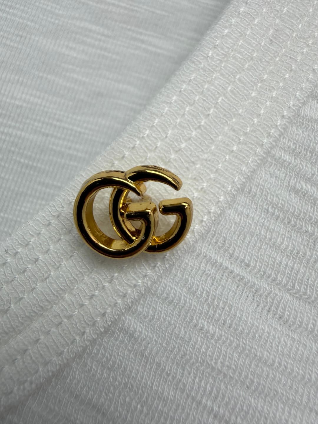 C18566 🔥🔥Gucc*26 new model double G gold-label U-neck fitted short-sleeve T-shirt — image 3