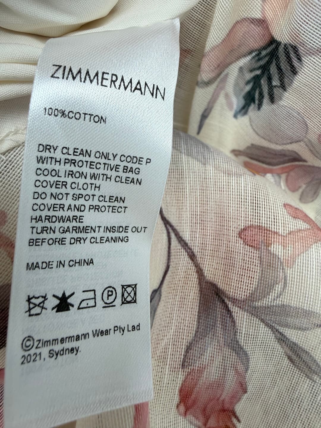 C18324 🔥🔥 Zimmermann 26 Vintage/retro new dress with bird and flower patterns, square collar + bubble sleeves. The elegant collar reveals the delicate collarbones, while the short bubble sleeves refine the shoulders and effectively cover up the arm fat. I — image 7
