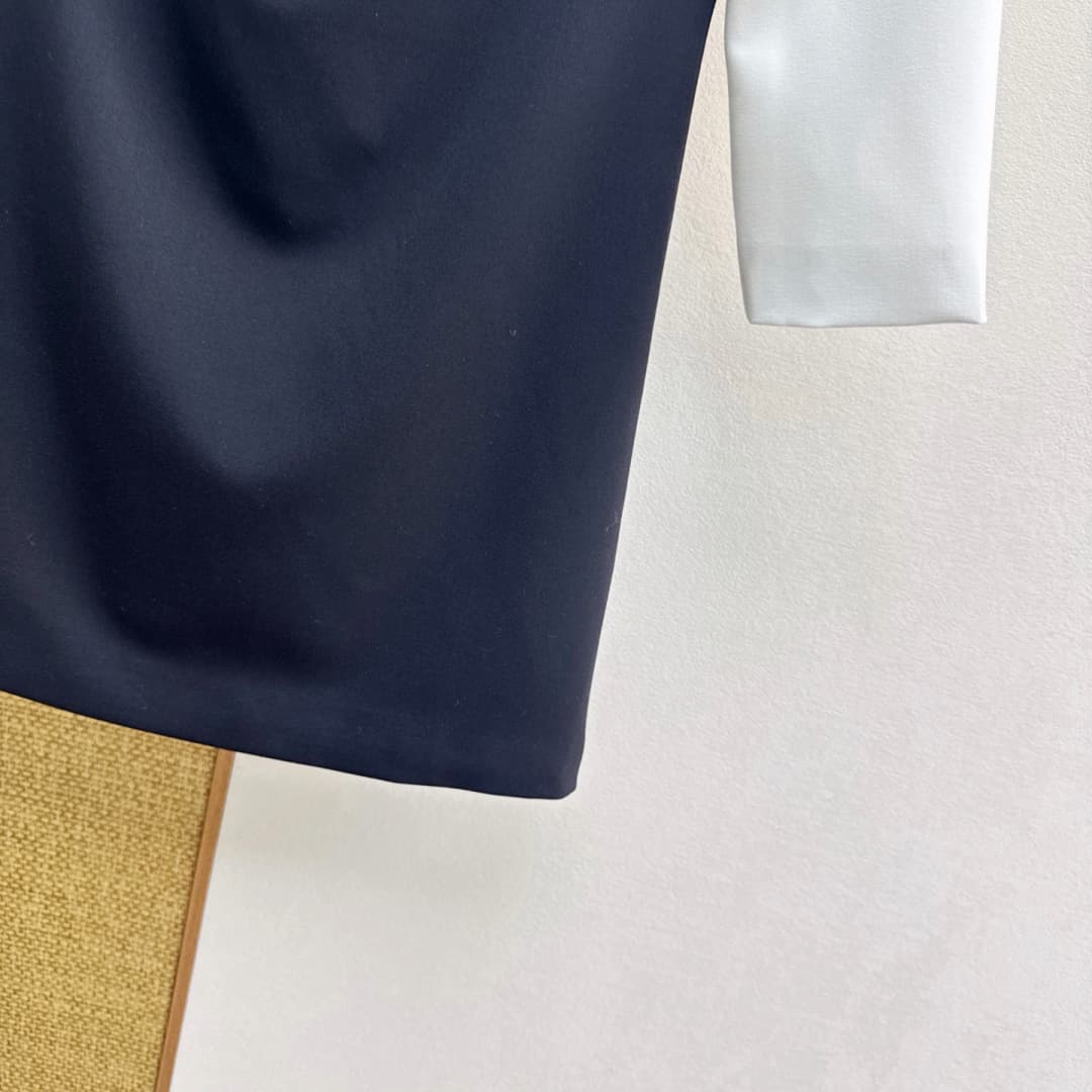 C18406 VLTN 26SS——A new spring dress with contrasting colorful fake-jacket-style design. The knot at the chest and the open areas serve as the focal points of the dress. It combines elegance with a bit of clever design, breaking away from the monotony of  — image 7