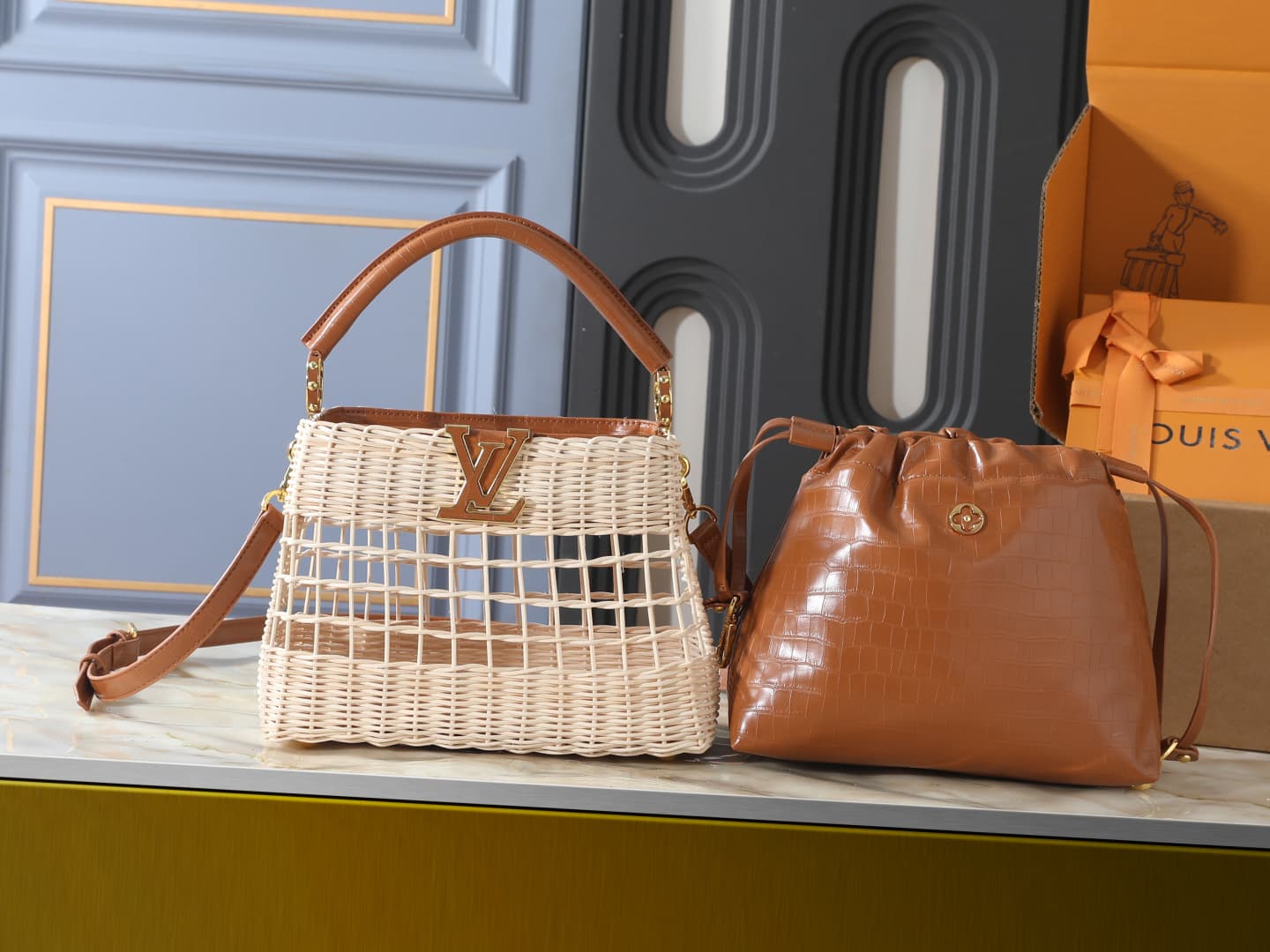 C5008 💰 Guangzhou product – top-tier original collection: M85481, N30101, N89949. This Capucines BB handbag belongs to the Rattan series. It features a flap closure and the Louis Vuitton Monogram pattern, creating a unique design for the season. The same  — image 5