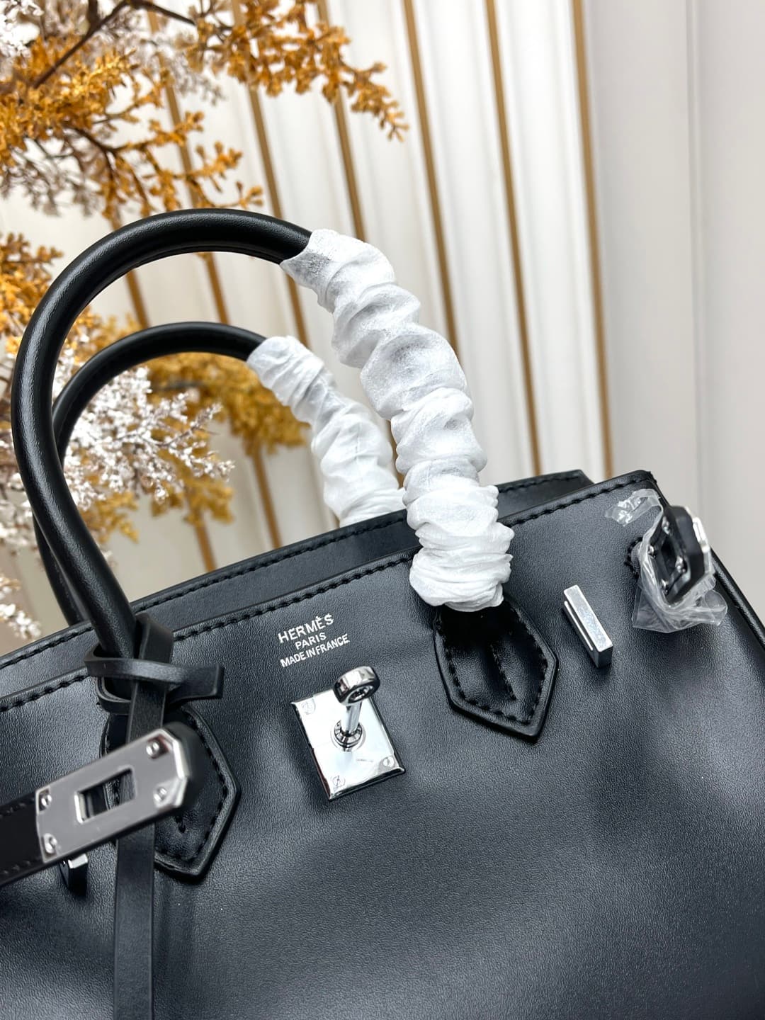 C4897 Birkin20cm💰 Black-Silver | At the end of Pupi, there’s a box with a high-end feel 🖤||👜 Hermès birkin20 black-silver box leather — image 8