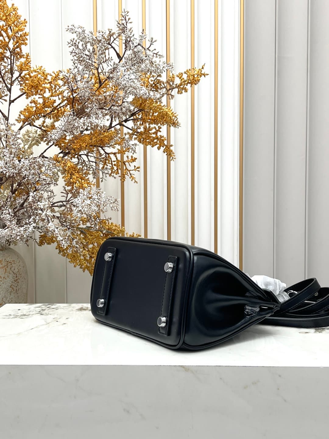 C4897 Birkin20cm💰 Black-Silver | At the end of Pupi, there’s a box with a high-end feel 🖤||👜 Hermès birkin20 black-silver box leather — image 4