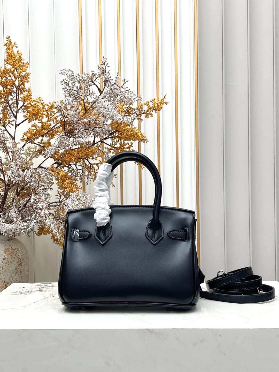 C4897 Birkin20cm💰 Black-Silver | At the end of Pupi, there’s a box with a high-end feel 🖤||👜 Hermès birkin20 black-silver box leather — image 3