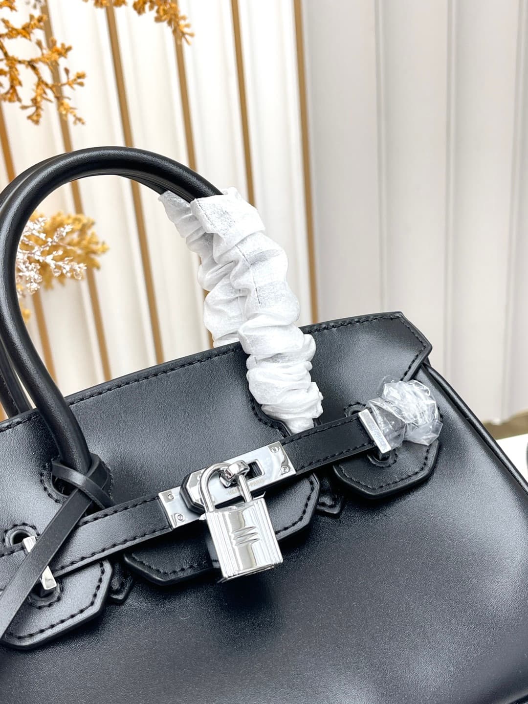 C4897 Birkin20cm💰 Black-Silver | At the end of Pupi, there’s a box with a high-end feel 🖤||👜 Hermès birkin20 black-silver box leather — image 6