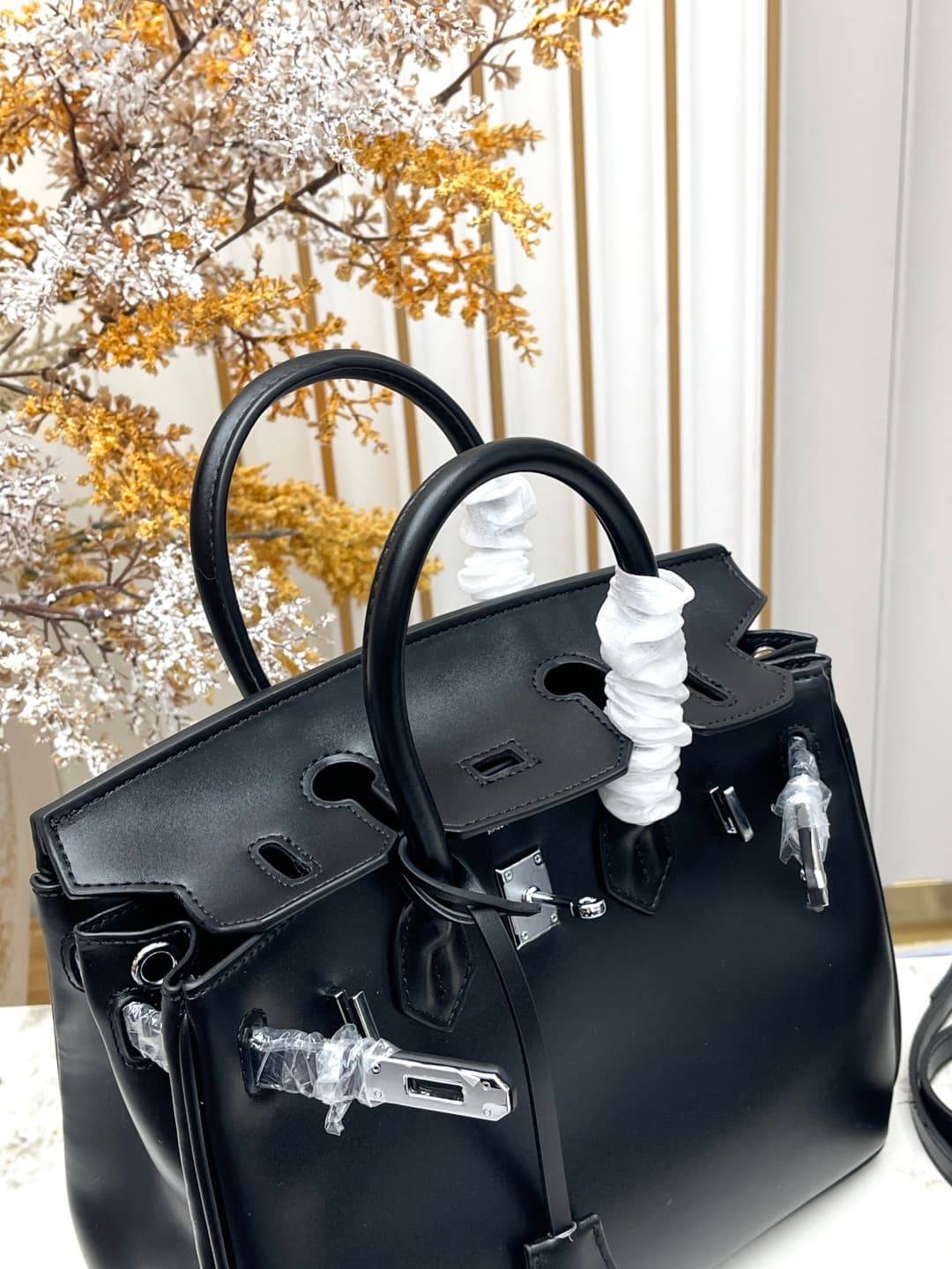 C4896 Birkin30cm💰 Black-Silver | At the end of Pupi, there’s a box with a high-class feel 🖤||👜 Hermès birkin30, black-silver leather box — image 8
