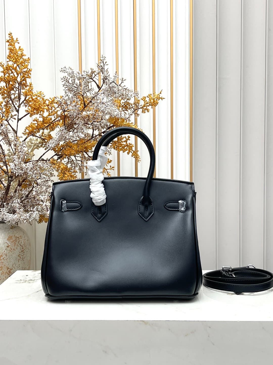C4896 Birkin30cm💰 Black-Silver | At the end of Pupi, there’s a box with a high-class feel 🖤||👜 Hermès birkin30, black-silver leather box — image 3